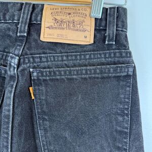 Vintage Levi’s 921 15921 Orange Tab Tapered Fit Black Mom Jeans Made USA Size 6